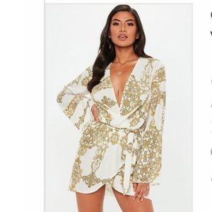 Missguided ~ Cream drape front mini dress